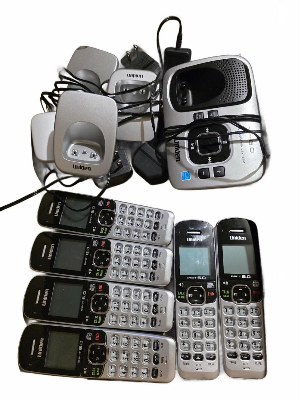 Uniden DECT 6.0 Cordless Phone Answering System 6 Phones + 4 Charging Bases